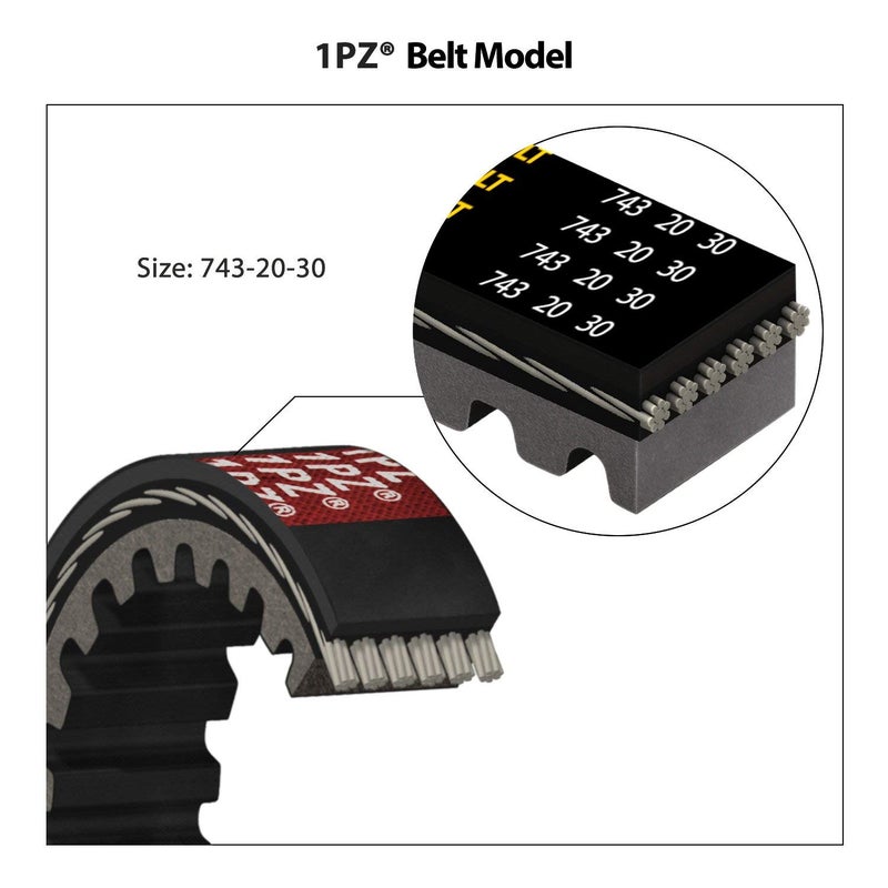 1PZ حزام قيادة CVT فئة 1PZ V1P-743 الممتاز 743-20-30 لسكوتير GY6 125cc 150cc 152QMI 157QMJ قصير الحالة، موبييد، ATV، كارت - Image 5